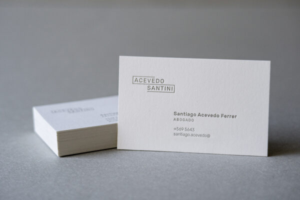 Tarjetas letterpress 1 color